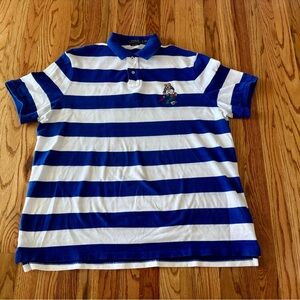 Polo by Ralph Lauren Bear Logo Royal Blue and White Striped Shirt